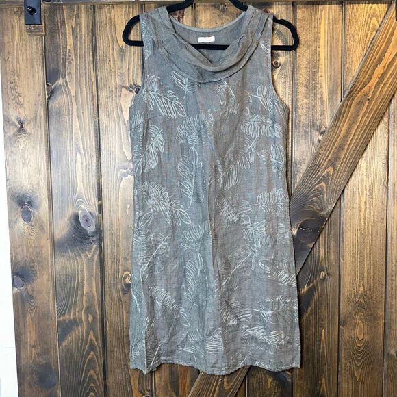 Lina Tomei Dresses & Skirts - Lina Tomei Floral Embroidered 100% Linen Dress